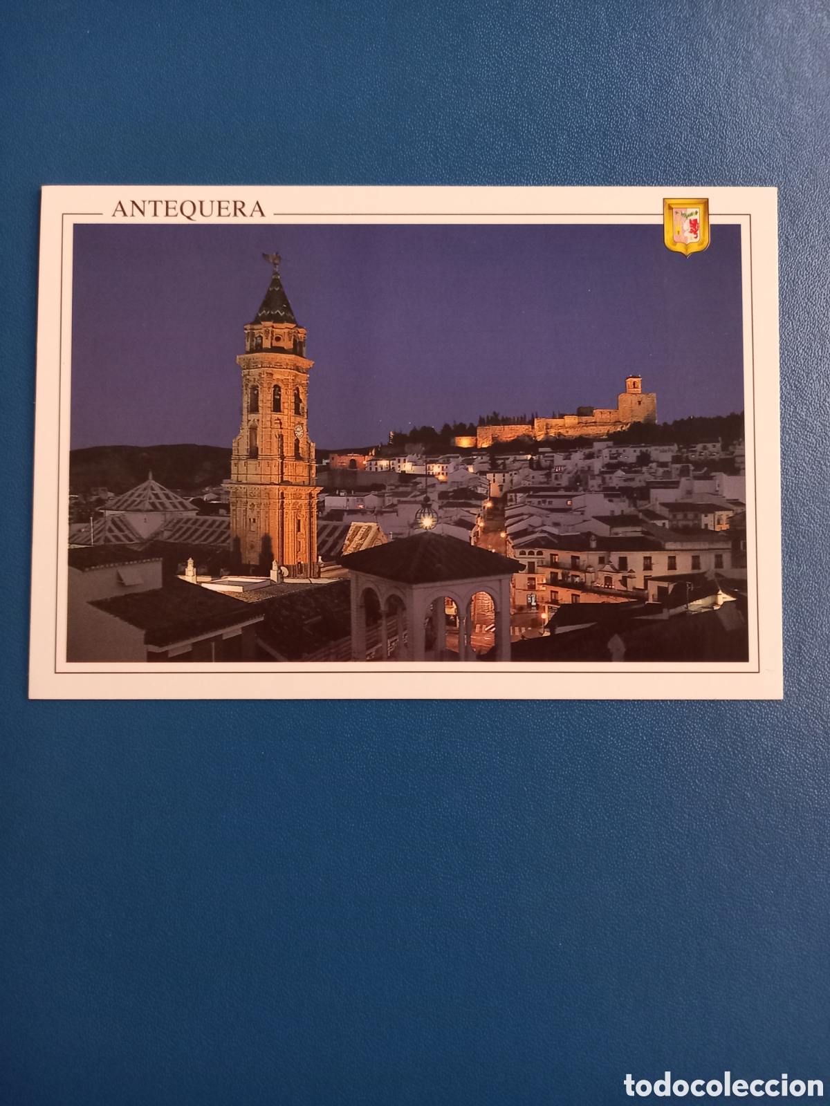 Postales: POSTAL ANTEQUERA-M&Aacute;LAGA. IGLESIA DE SAN SEBASTI&Aacute;N Y CASTILLO &Aacute;RABE. SIN CIRCULAR