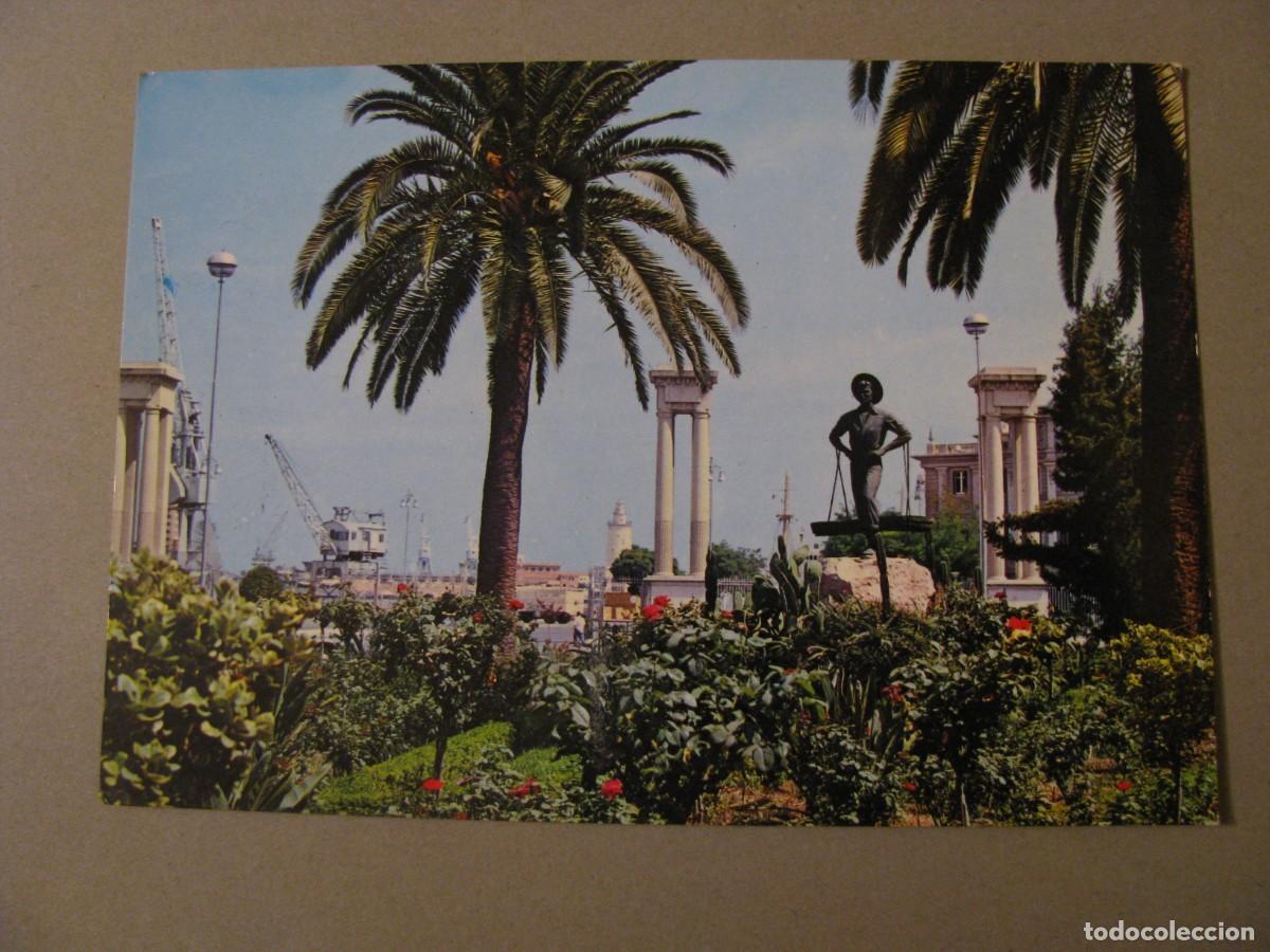 Postales: POSTAL DE MALAGA. VISTA AL CENACHERO Y JARDINES. GALLEGOS. ESCRITA.