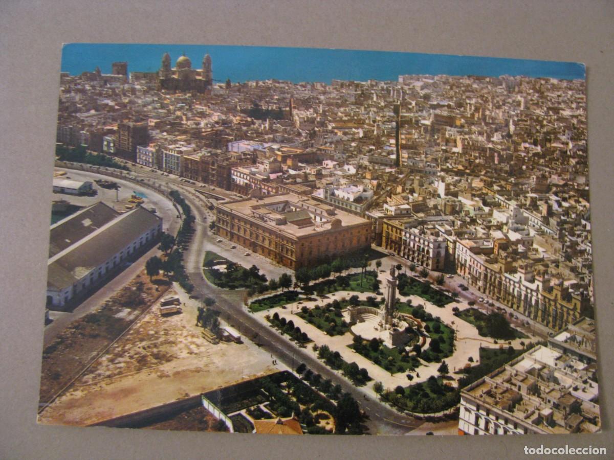 Postales: POSTAL DE CADIZ. VISTA AEREA. ALARDE. CIRCULADA.