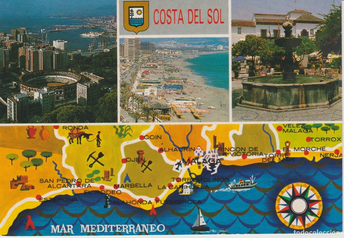 Postales: (4820) COSTA DEL SOL. PLAZA TOROS, BAJONDILLO, PLAZA DE LOS NARANJOS, MAPA