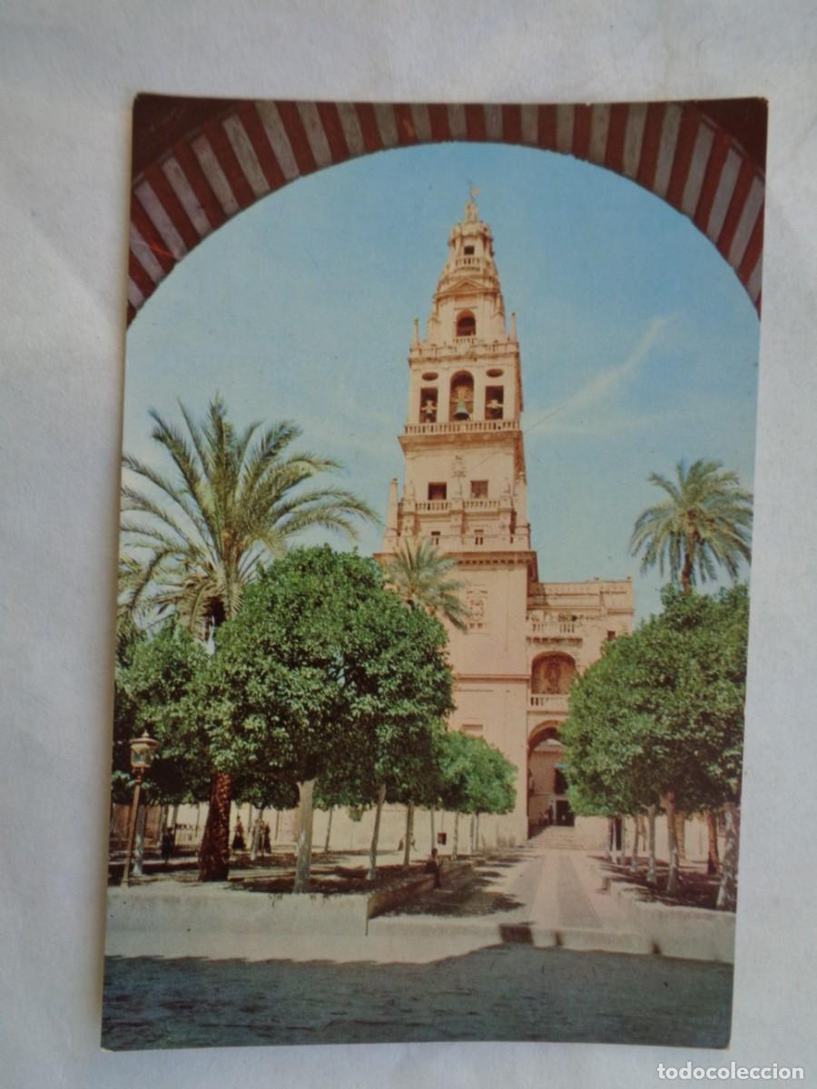 Postales: POSTAL DE CORDOBA : TORRE DE LA MEZQUITA Y PATIO DE LOS NARANJOS. A&Ntilde;OS 50, PUBLICIDAD RAFAEL MOLINA