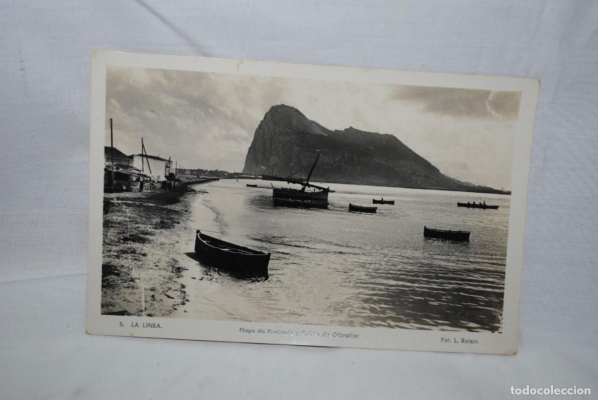 Postales: PLAYA DE PONIENTE Y PE&Ntilde;ON DE GIBRALTAR .