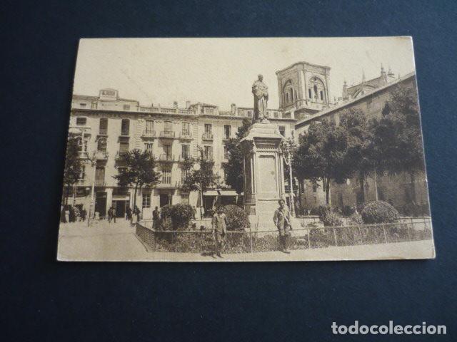 Postales: GRANADA PLAZA DE BIB RAMBLA Y CATEDRAL - Foto 1