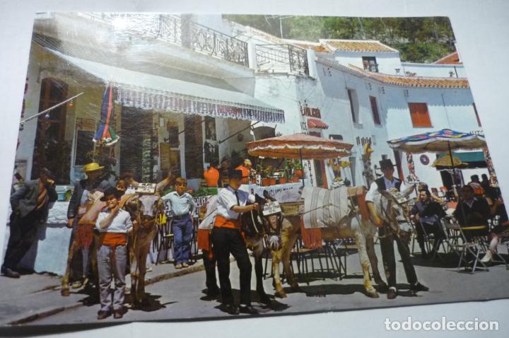 Postales: postal mijas.-la malague&ntilde;a burros taxi circulada cm