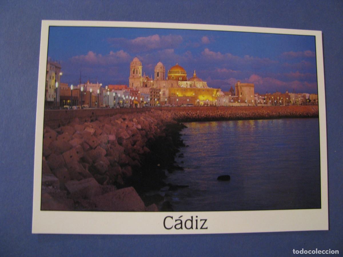 Postales: POSTAL DE CADIZ. VISTA NOCTURNA DE LA CATEDRAL. GOMES J.