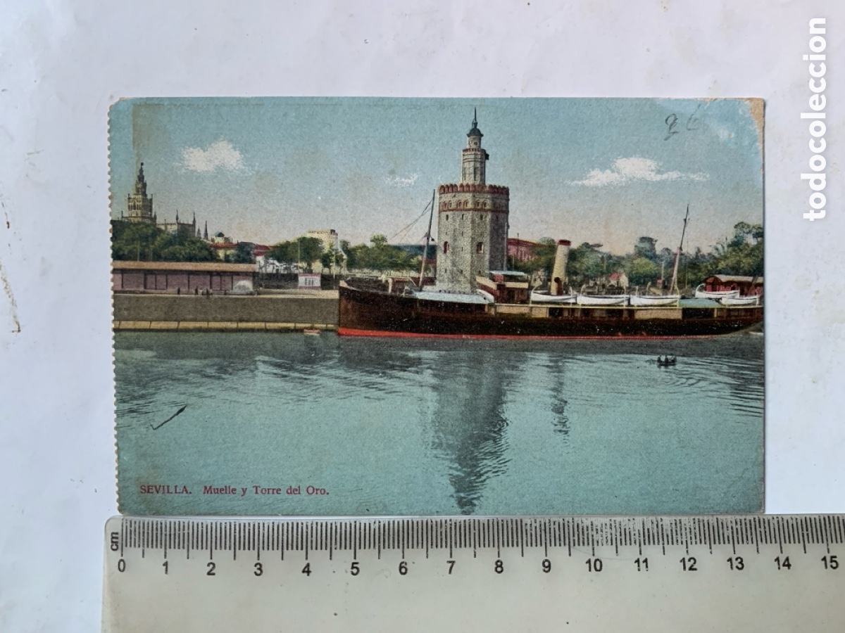 Postkarten: POSTAL. SEVILLA. MUELLE Y TORRE DEL ORO. TOM&Agrave;S SANZ.