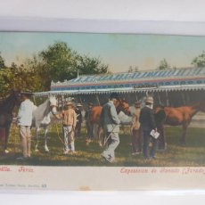 Postales: SEVILLA, FERIA. EXPOSICION DE GANADO (JURADO. TOMÁS SANZ 82. CIRCULADA 1904