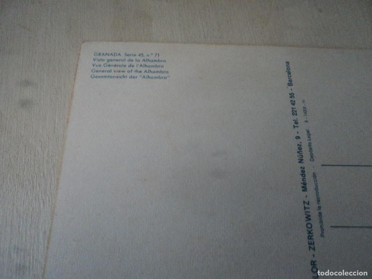 Postales: granada, vista general de la alhambra, ed. zerkowitz - Foto 2