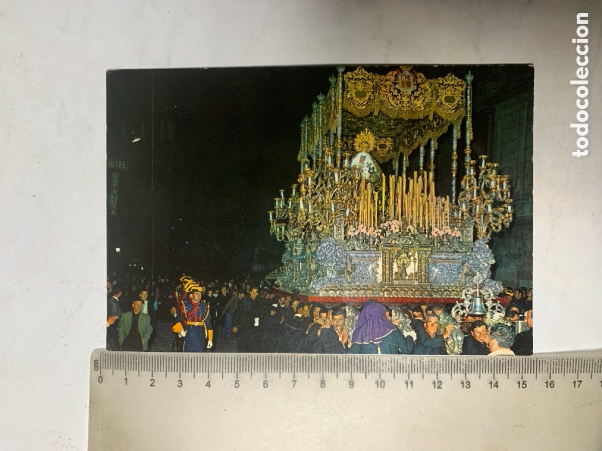 Postales: POSTAL. MALAGA. SEMANA SANTA. PASO STMA. VIRGEN DE LOS DOLORES. COF. EXPIRACI&Oacute;N. FECHADA, 25 MARZO 1