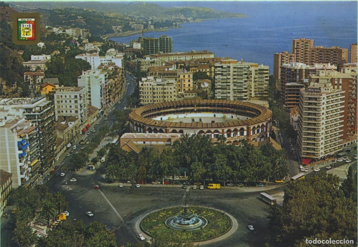 Postales: N&ordm; 68-M&Aacute;LAGA. Costa del Sol. Plaza de Toros y Paseo Reding. Sin circular. ED. DOM&Iacute;NGUEZ