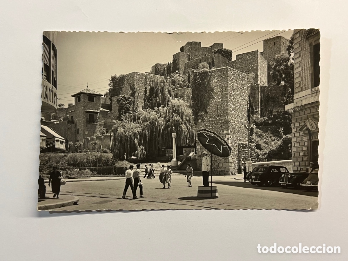 Postales: MALAGA. Postal animada No.40, Plaza de la Aduana y Alcazaba&hellip; Garc&iacute;a Garrabella (a.1958) circulada