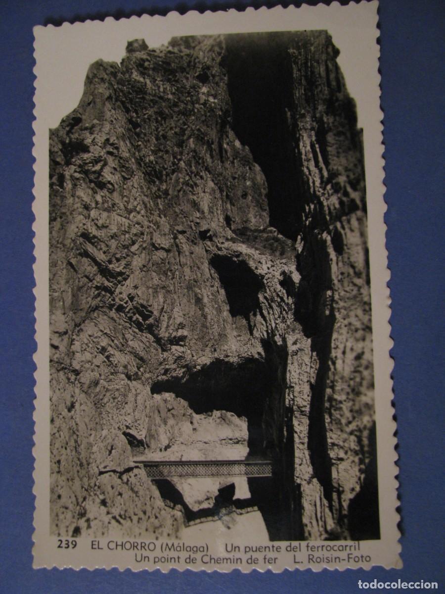 Postales: POSTAL FOTOGR&Aacute;FICA DE EL CHORRO (MALAGA). UN PUENTE DEL FERROCARRIL. L. ROISIN.