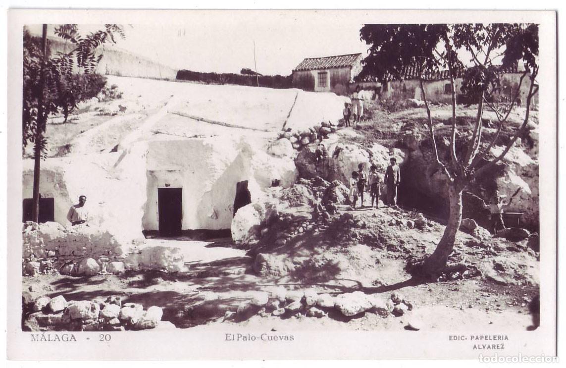 Postales: Malaga: El Palo. Cuevas. Edic. Papeler&iacute;a &Aacute;lvarez. No circulada (A&ntilde;os 20 - 30)