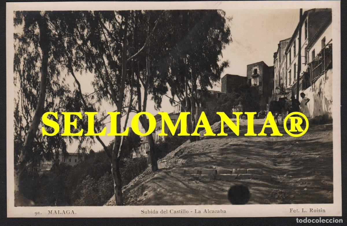 Postales: POSTAL A&Ntilde;OS 1920 - 1930 MALAGA SUBIDA AL CASTILLO BURROS ROISIN TCP00093