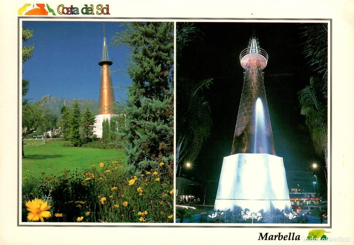 Postales: N&ordm; 592-MARBELLA. Plaza Rodrigo Bocanegra. Circulada en 1993. EDITORIAL ARGUVAL