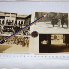 Postales: 1925 / PATIO DE LOS LEONES, LA ALHAMBRA, VISITA TURÍSTICA - 4 FOTOGRAFIAS / POSTALES ¡MIRA, DIFÍCIL!