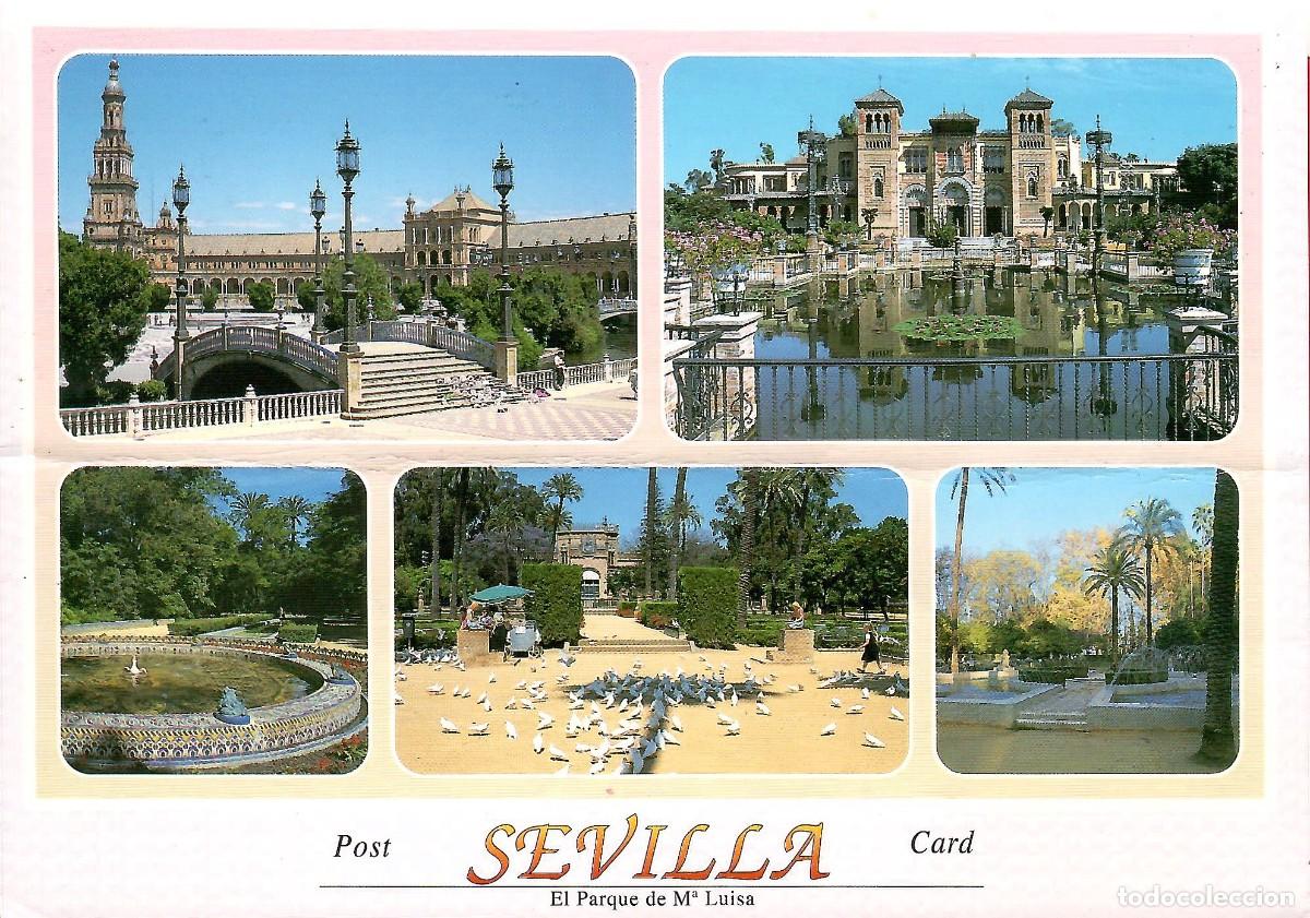 Postales: N&ordm; SL 1028-SEVILLA. El parque de M&ordf; Luisa. Combinada. Circulada en 2005. ED. MINI EDICIONES DAVID