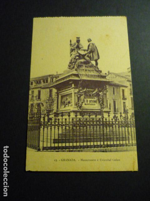 Postales: GRANADA MONUMENTO A CRISTOBAL COLON - Foto 1