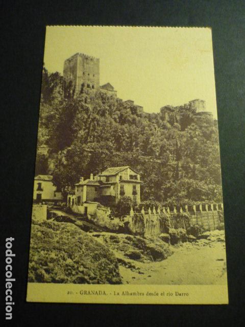 Postales: GRANADA LA ALHAMBRA DESDE EL RIO DARRO - Foto 1