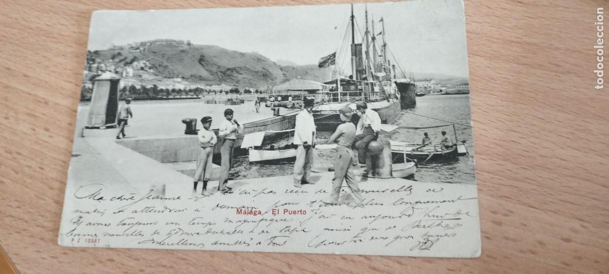 Postais: M&aacute;laga. Antigua postal El puerto