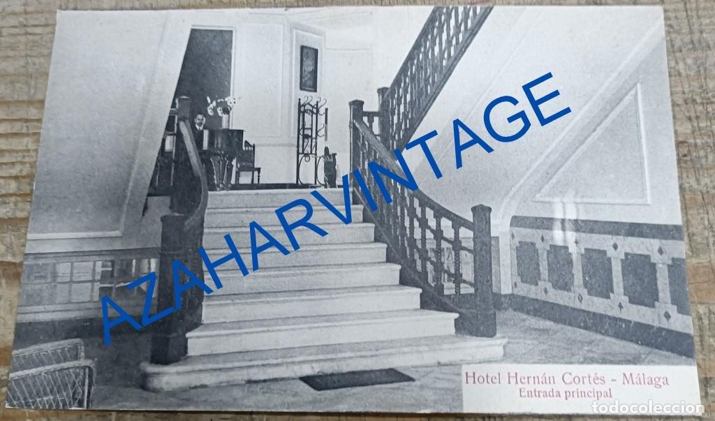 Postales: MALAGA, HOTEL HERNAN CORTES, ENTRADA PRINCIPAL, SIN CIRCULAR
