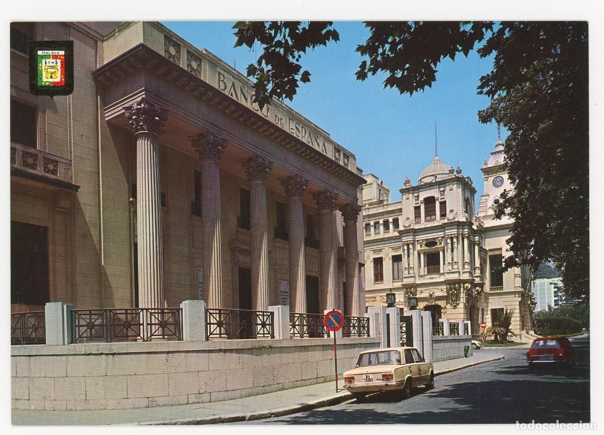 Postales: em2348 malaga ayuntamiento banco de espa&ntilde;a 1970 fisa n&ordm;77. sc seat 1430 austin