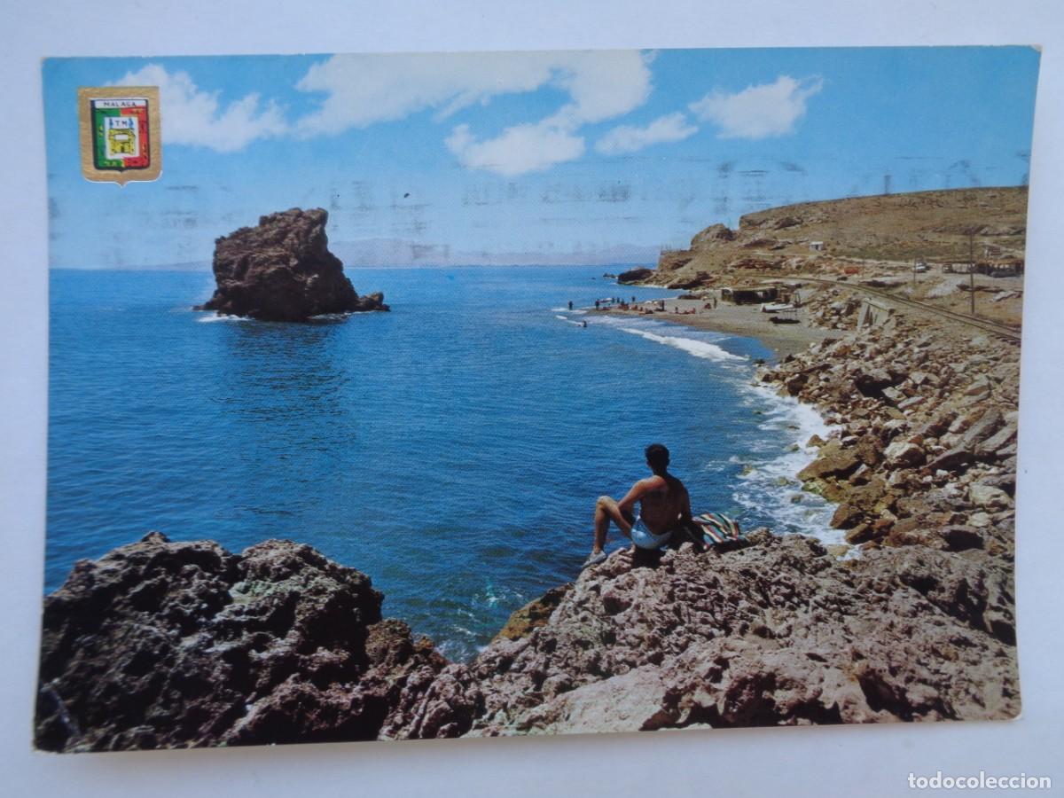 Postales: POSTAL DE MALAGA ( COSTA DEL SOL ): PLAYA DEL PE&Ntilde;ON DEL CUERVO . A&Ntilde;OS 60