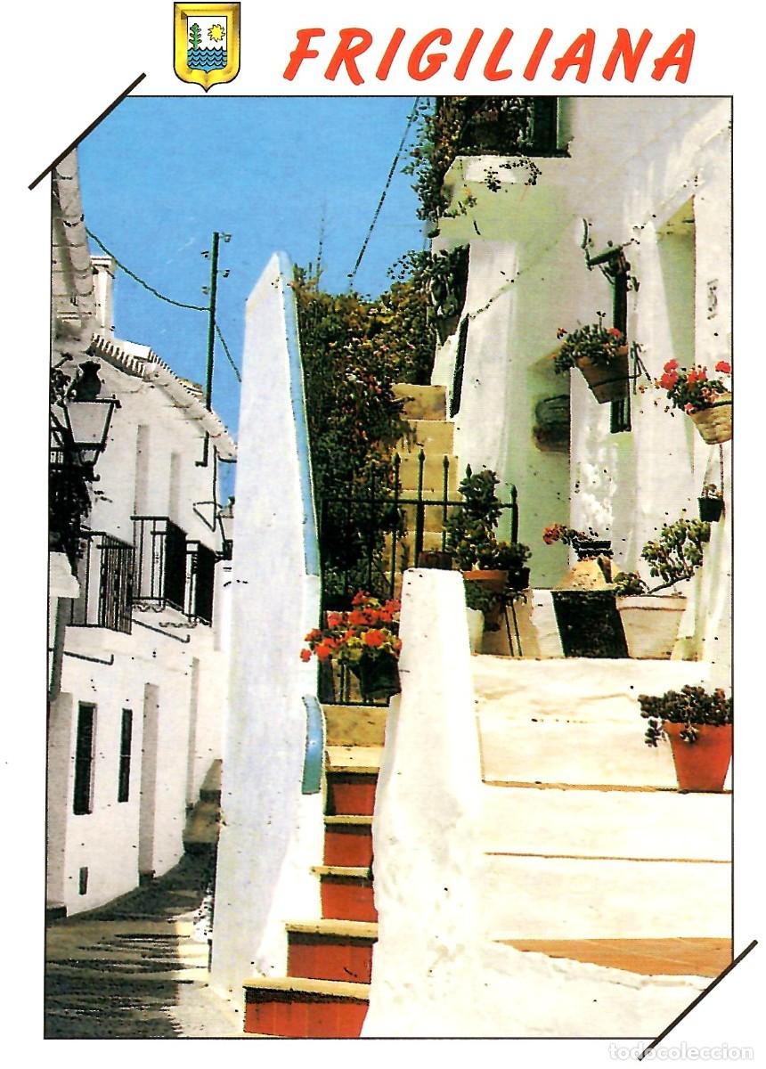 Postales: FRIGILIANA. M&aacute;laga. Costa del sol. Calle t&iacute;pica. Circulada en 2000. ED. L. DOM&Iacute;NGUEZ