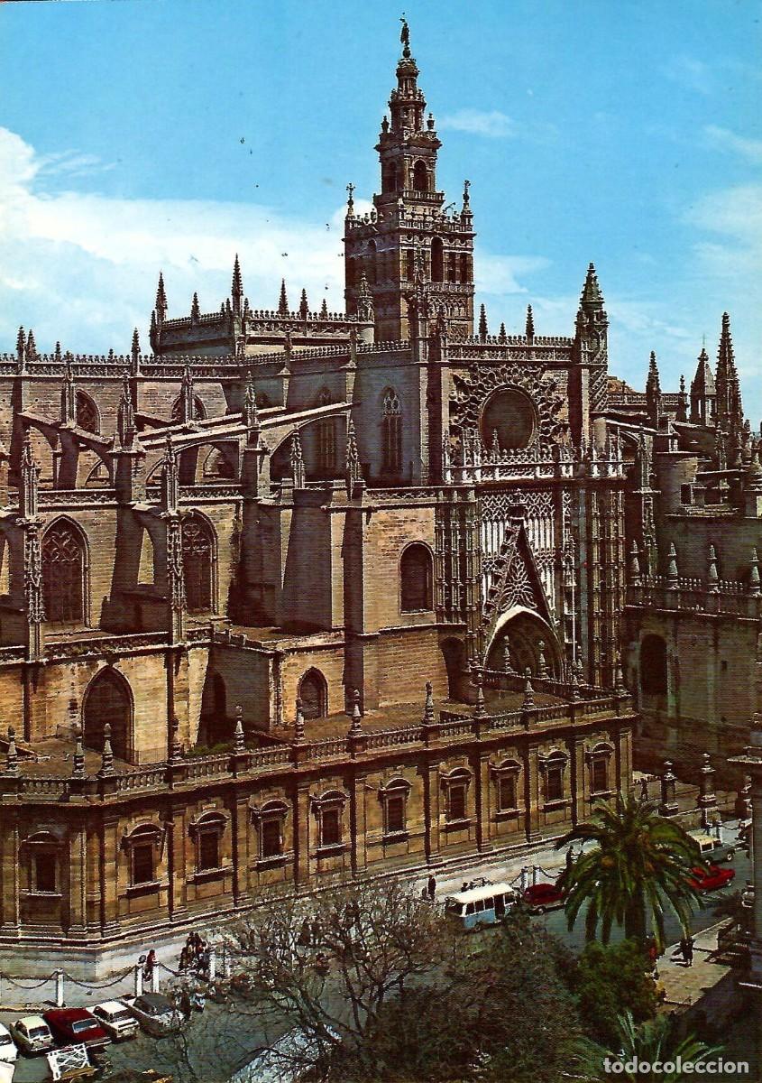Postales: N&ordm; 176-SEVILLA. Catedral y Giralda. Circulada en 1973. EDICIONES RO-FOTO