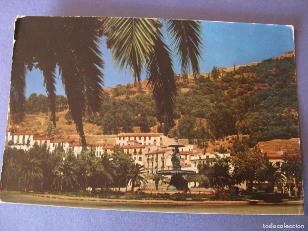 Postales: POSTAL DE MALAGA. FUENTE DEL PARQUE Y ALCAZABA. ED. ENRICO.