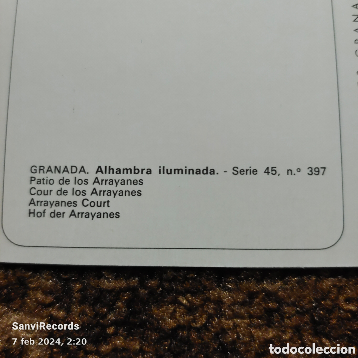 Postales: POSTAL: GRANADA, ALHAMBRA ILUMINADA, PATIO DE LOS ARRAYANES (ANDALUC&Iacute;A) - Foto 2
