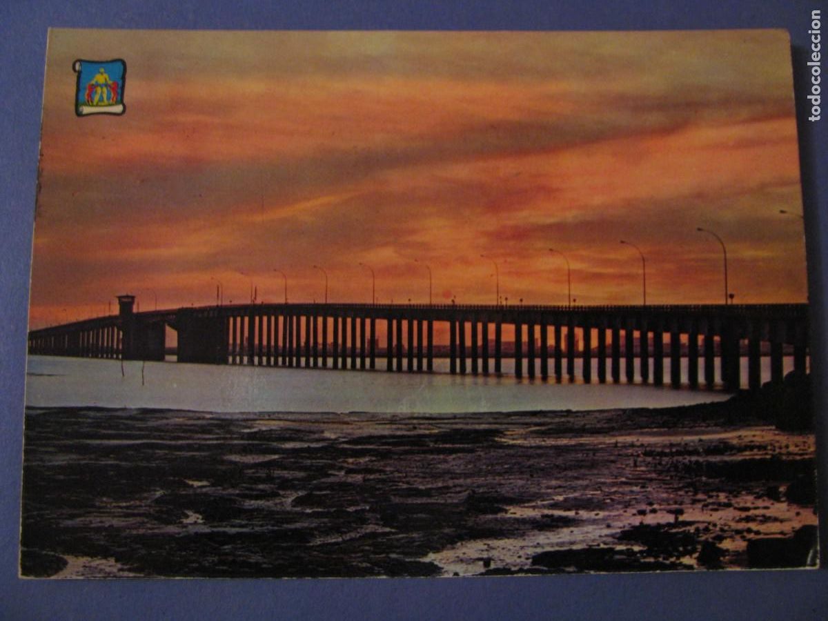 Postales: POSTAL DE CADIZ. PUENTE NUEVO. ED. PERGAMINO. CIRCULADA 1974.