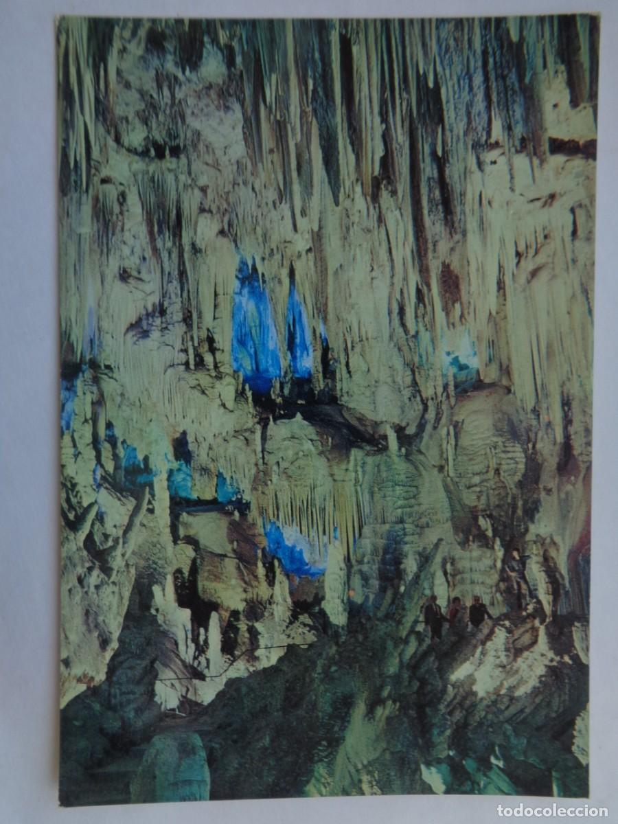 Postales: POSTAL DE LA CUEVA DE NERJA ( MALAGA ): FONDO DE LA SALA DEL CATACLISMO . A&Ntilde;OS 60