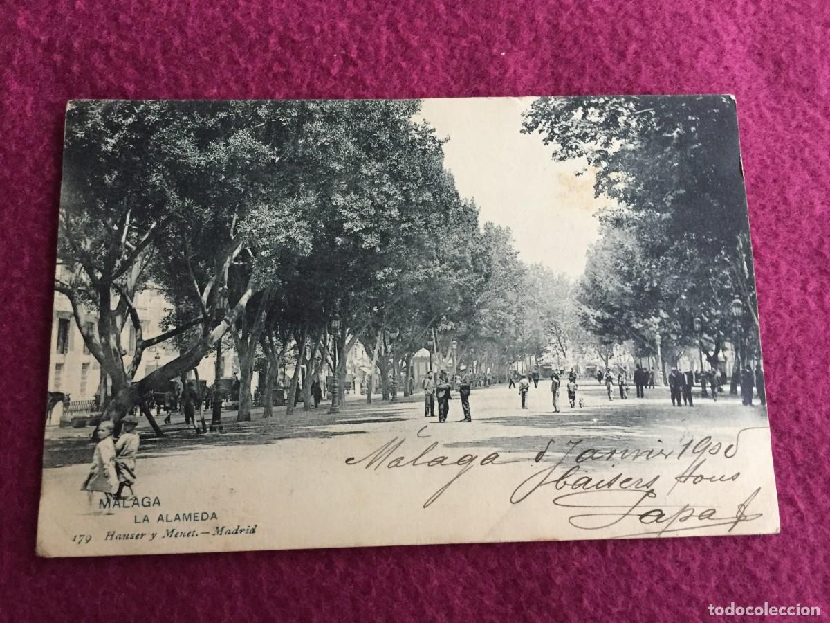 Postales: POSTAL MALAGA N&ordm; 179 PASEO LA ALAMEDA ED HAUSER Y MENET - SIN DIVIDIR - ESCRITA EN 1905