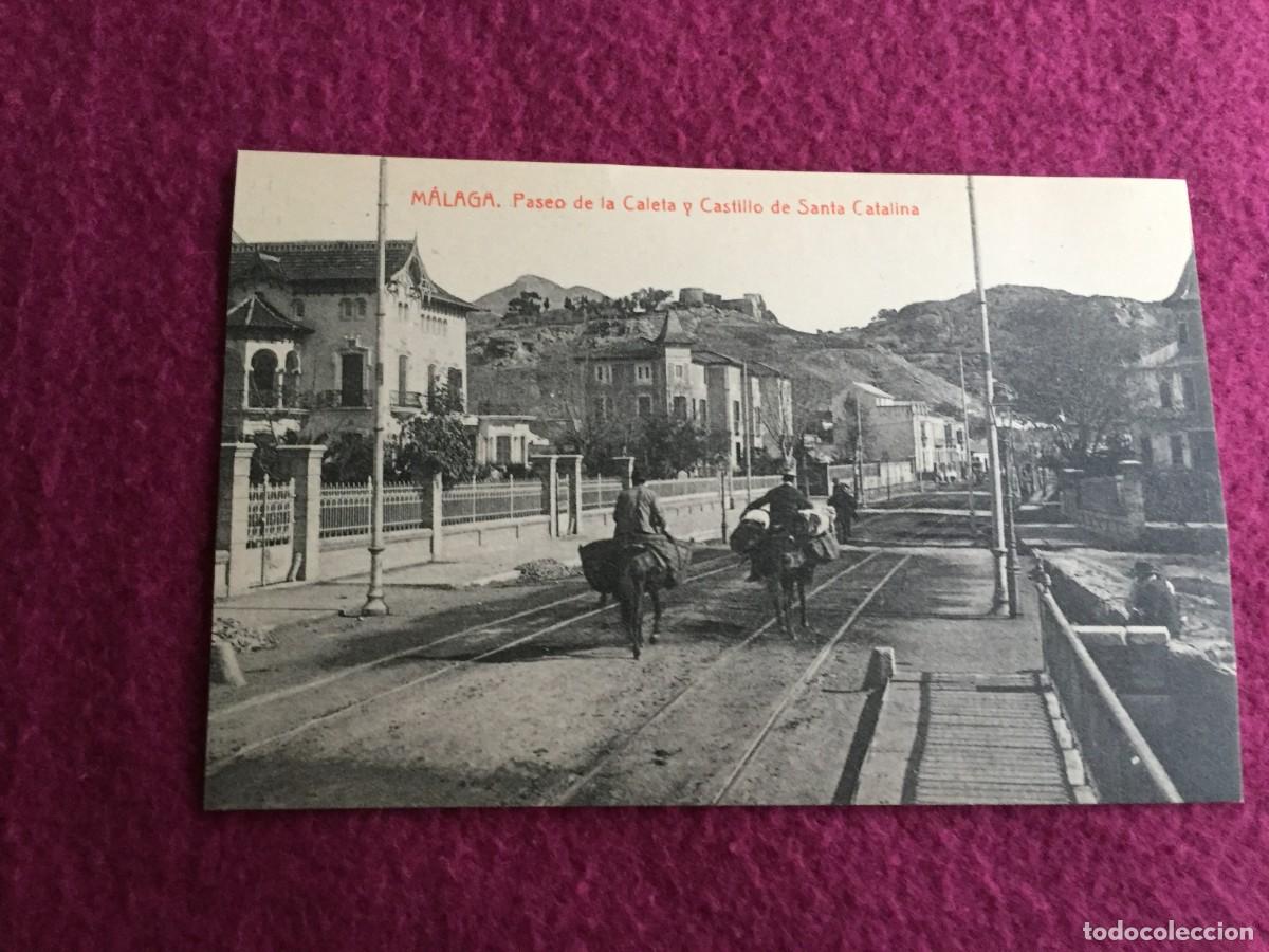 Postales: TARJETA POSTAL MALAGA - PASEO DE LA CALETA Y CASTILLO DE SANTA CATALINA