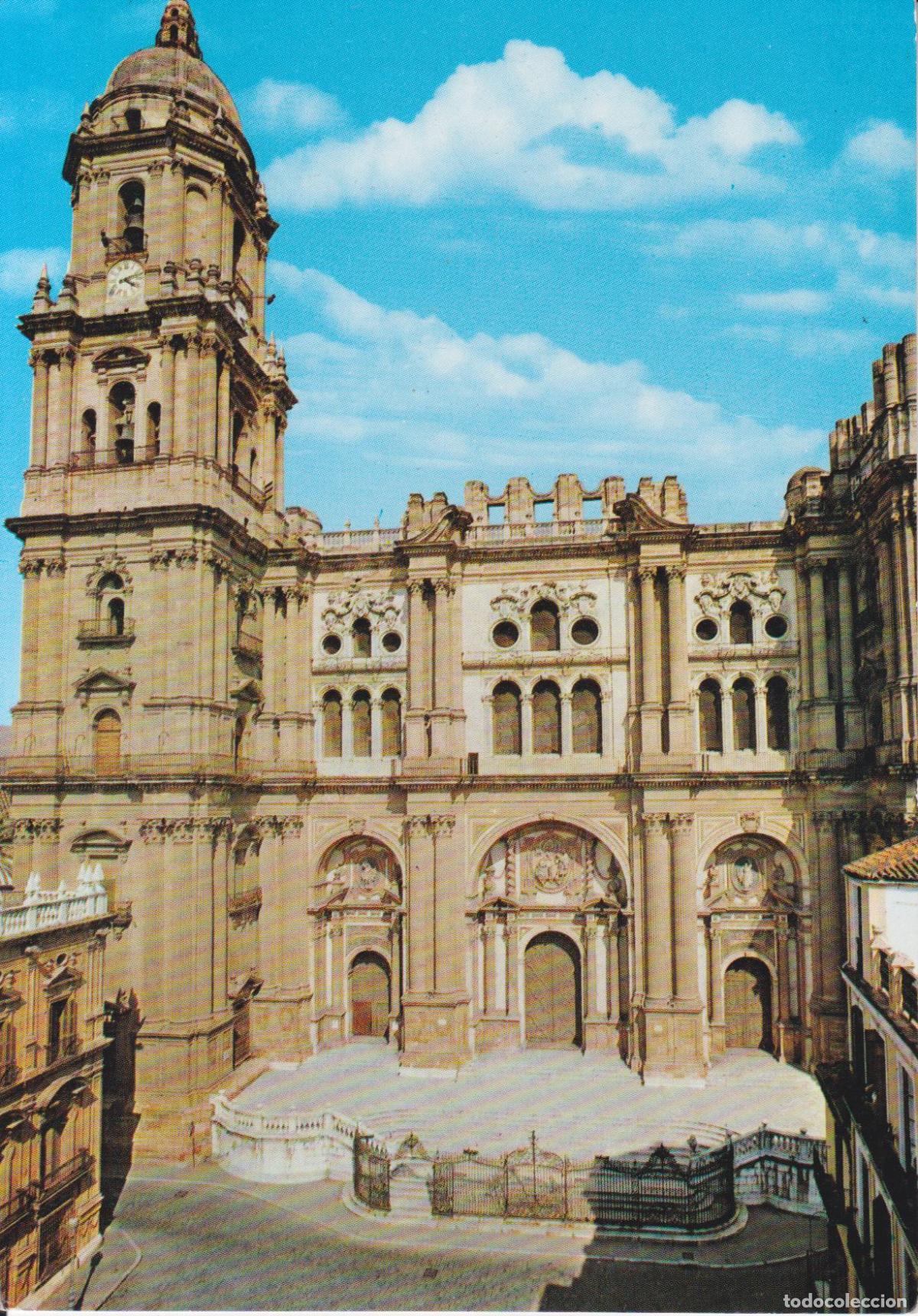 Postales: MALAGA, CATEDRAL, PUERTA PRINCIPAL - EDICIONES CINEFILM 3044 - S/C