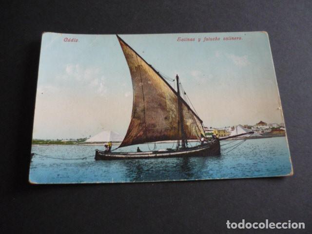 Postcards: CADIZ SALINAS Y FALUCHO SALINERO ED. PURGER N&ordm; 2686 REVERSO DIVIDIDO