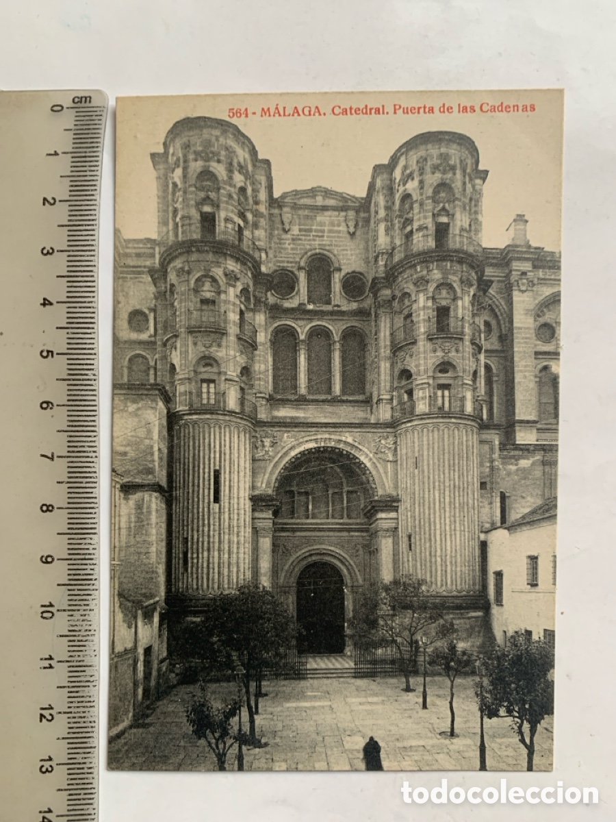 Postales: POSTAL. MALAGA. C&Aacute;TEDRAL. PUERTA DE LAS CADENAS. ED. ALMIRALL. FOTOTIPIA THOMAS.