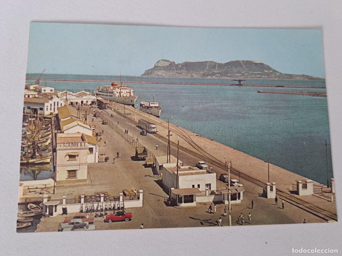 Postales: ANTIGUA Y PRECIOSA POSTAL DE ALGECIRAS - CADIZ - PUERTO COMERCIAL AL FONDO GIBRALTAR - NO CIRCULADA