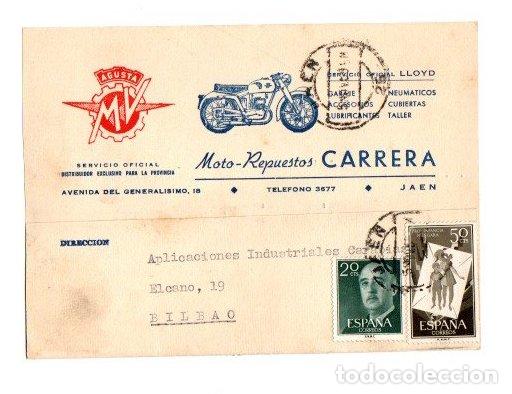 Postales: TARJETA POSTAL MOTO-REPUESTOS CARRERA. JAEN. 1959