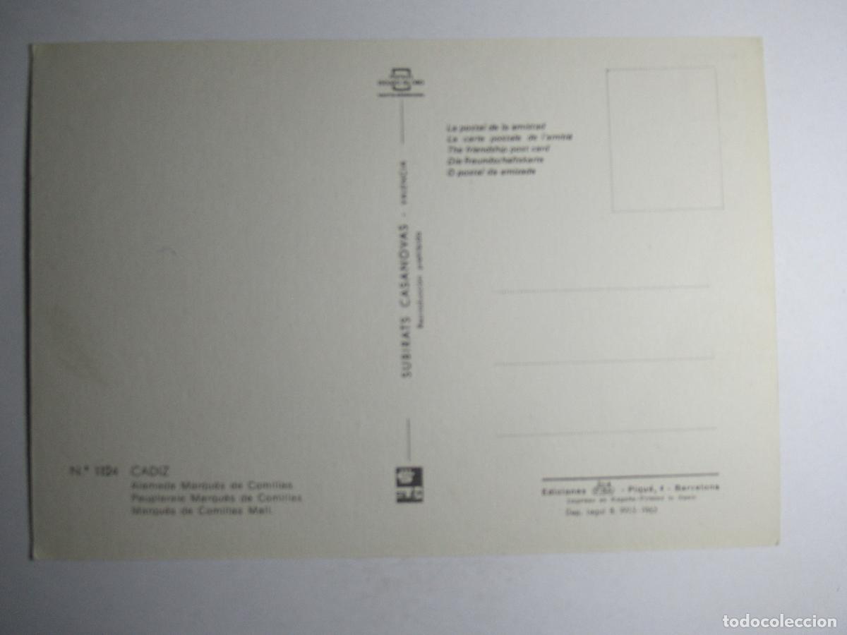 Postales: C&aacute;diz - Alameda Marqu&eacute;s de Comillas - Foto 2