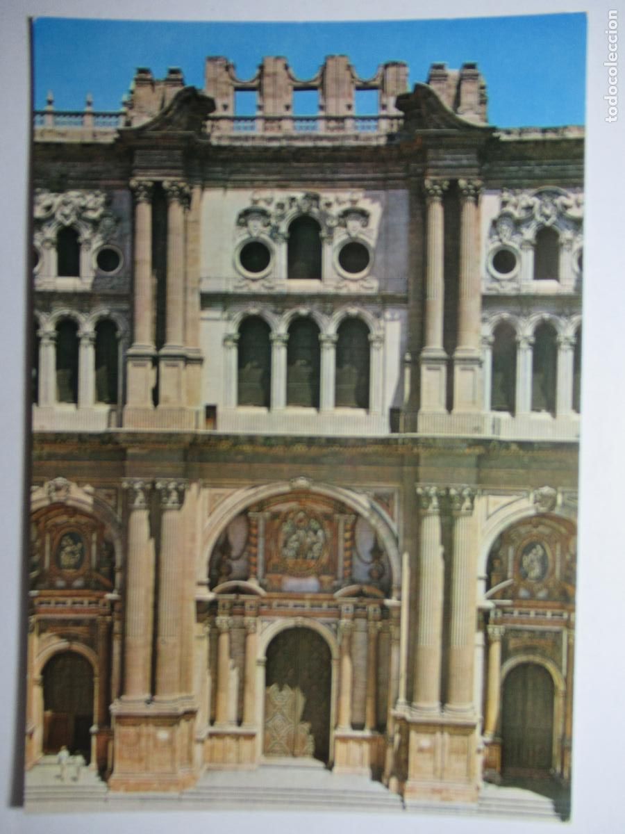 Cartoline: M&aacute;laga - Catedral. Fachada Principal