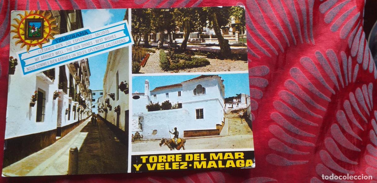 Postales: MALAGA-RVM-150X105mm.-COSTA DEL SOL-CIRCULADA-VELEZ MALAGA-CALLE LOS MOROS-PLAZA DEL HOSPITAL