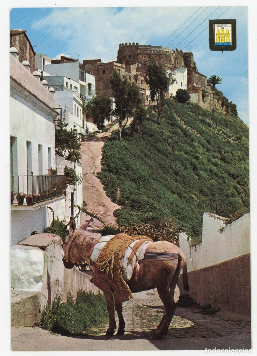 Postales: em2563 arcos de la frontera rincon tipico al fondo el castilllo 1970 fisa n&ordm;17 sc burro