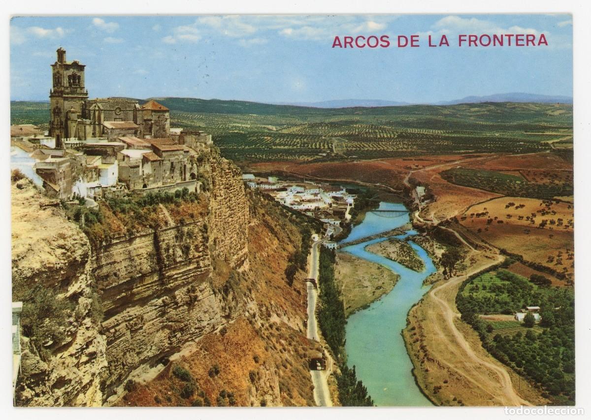 Postales: em2571 arcos de la frontera corte de la pe&ntilde;a y rio guadalete 1965 arribas n&ordm;2006 circulada