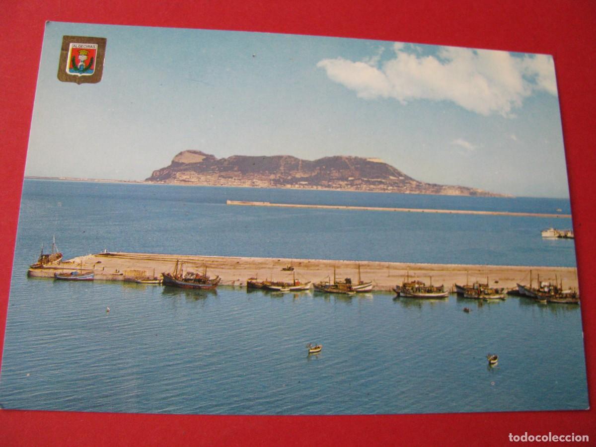 Postales: POSTAL DE ALGECIRAS. PE&Ntilde;ON DE GIBRALTAR. VISTA DESDE EL PUERTO. SUBIRATS CASANOVAS 24. ESCRITA