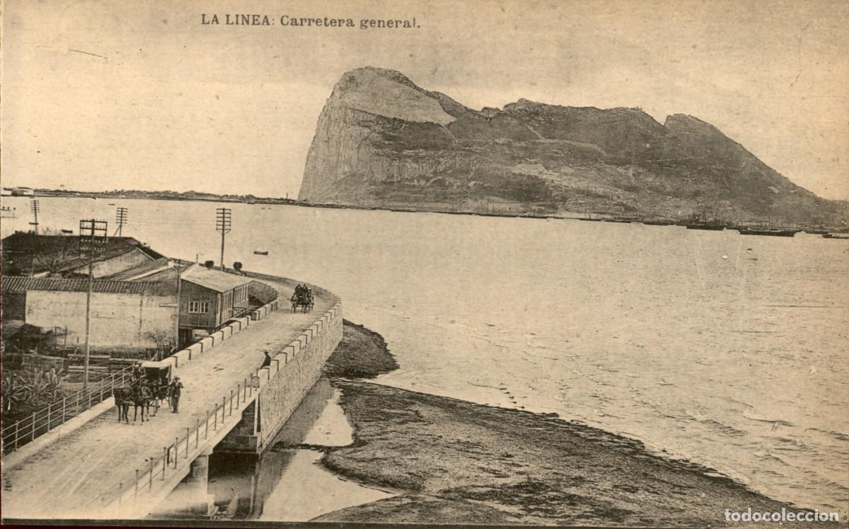 Postales: La Linea Carretera General Pe&ntilde;&oacute;n de Gibraltar - Hauser y Menet Postal fotografica
