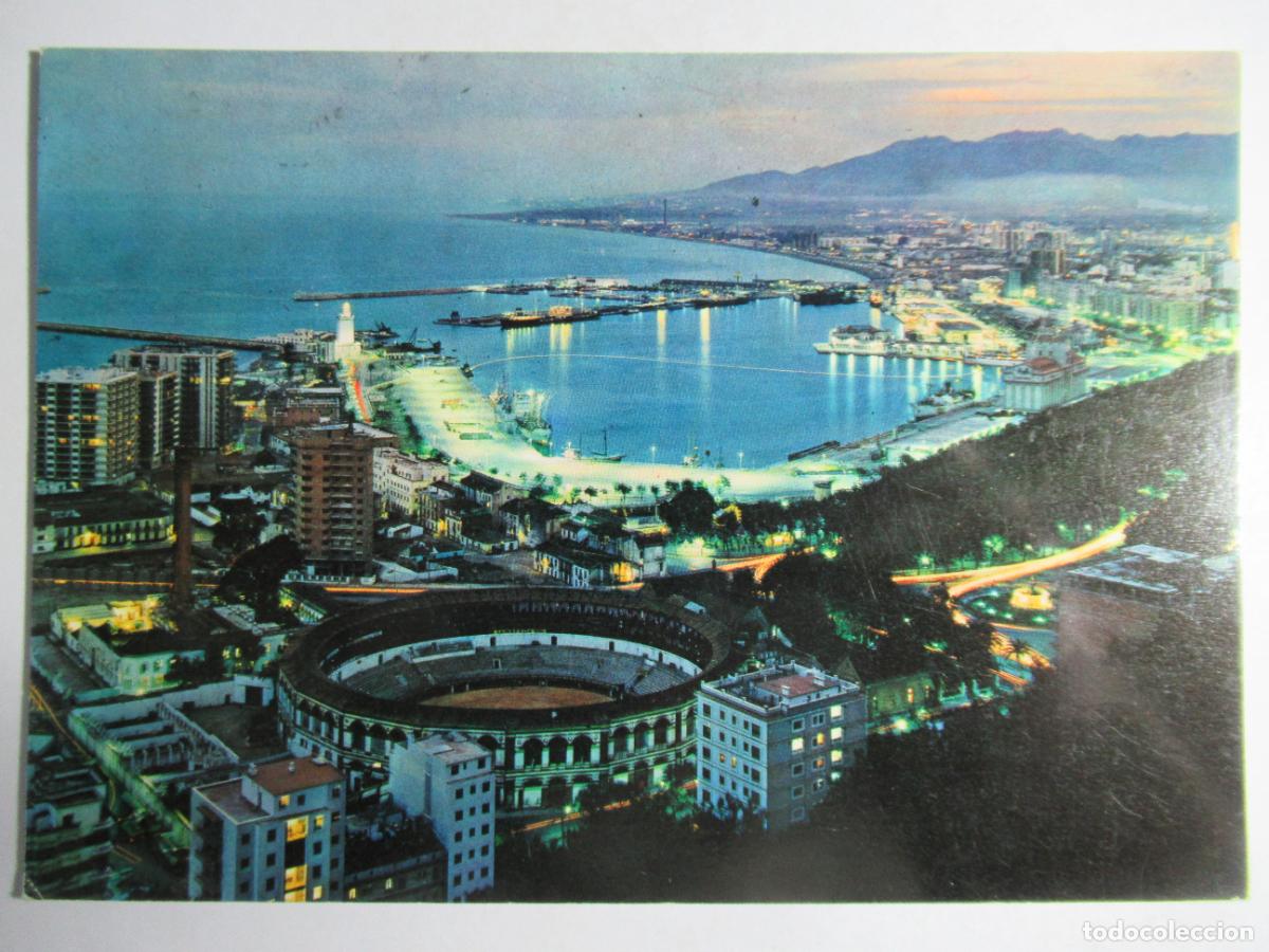Postales: M&aacute;laga - Vista general de noche