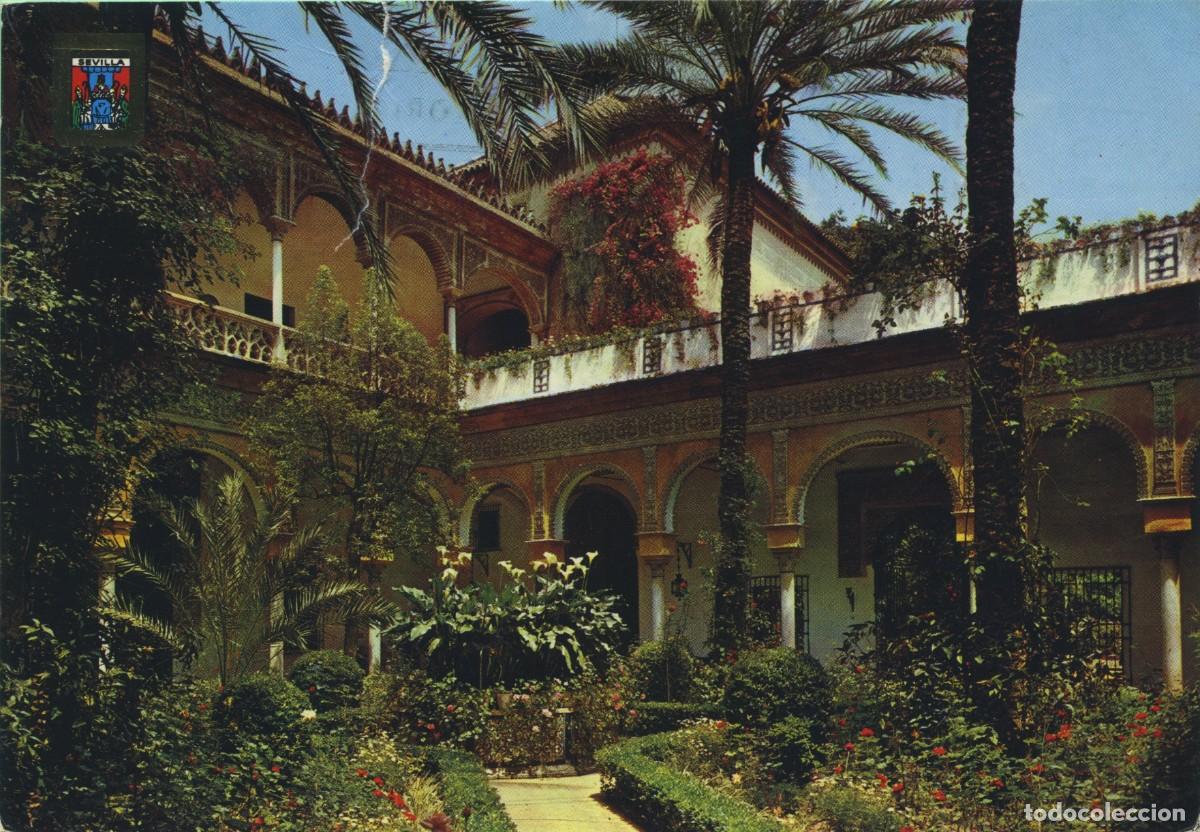 Postales: N&ordm; 106-SEVILLA. Patio principal el Palacio de las Due&ntilde;as. Circulada en 1975. ED. DOM&Iacute;NGUEZ