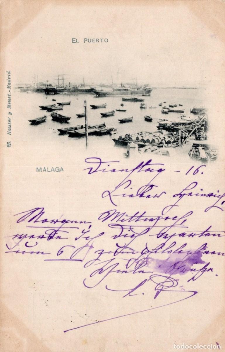 Postales: MALAGA. EL PUERTO. 1900 VER SELLOS Y MATASELLOS EN REVERSO